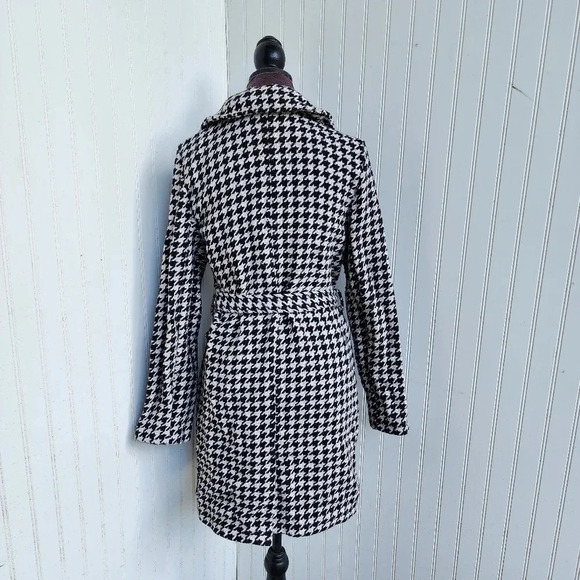 AliceBlue Houndstooth Black Ivory Woven Double-Breasted Blazer Jacket Unlined XL - Picture 6 of 15